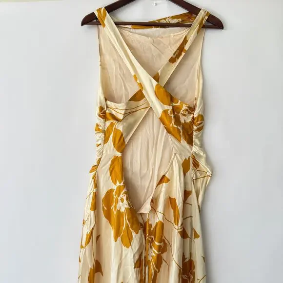 Reformation Womens Anaiis Silk Maxi Dress Maracuya Floral Size 12 NWT
